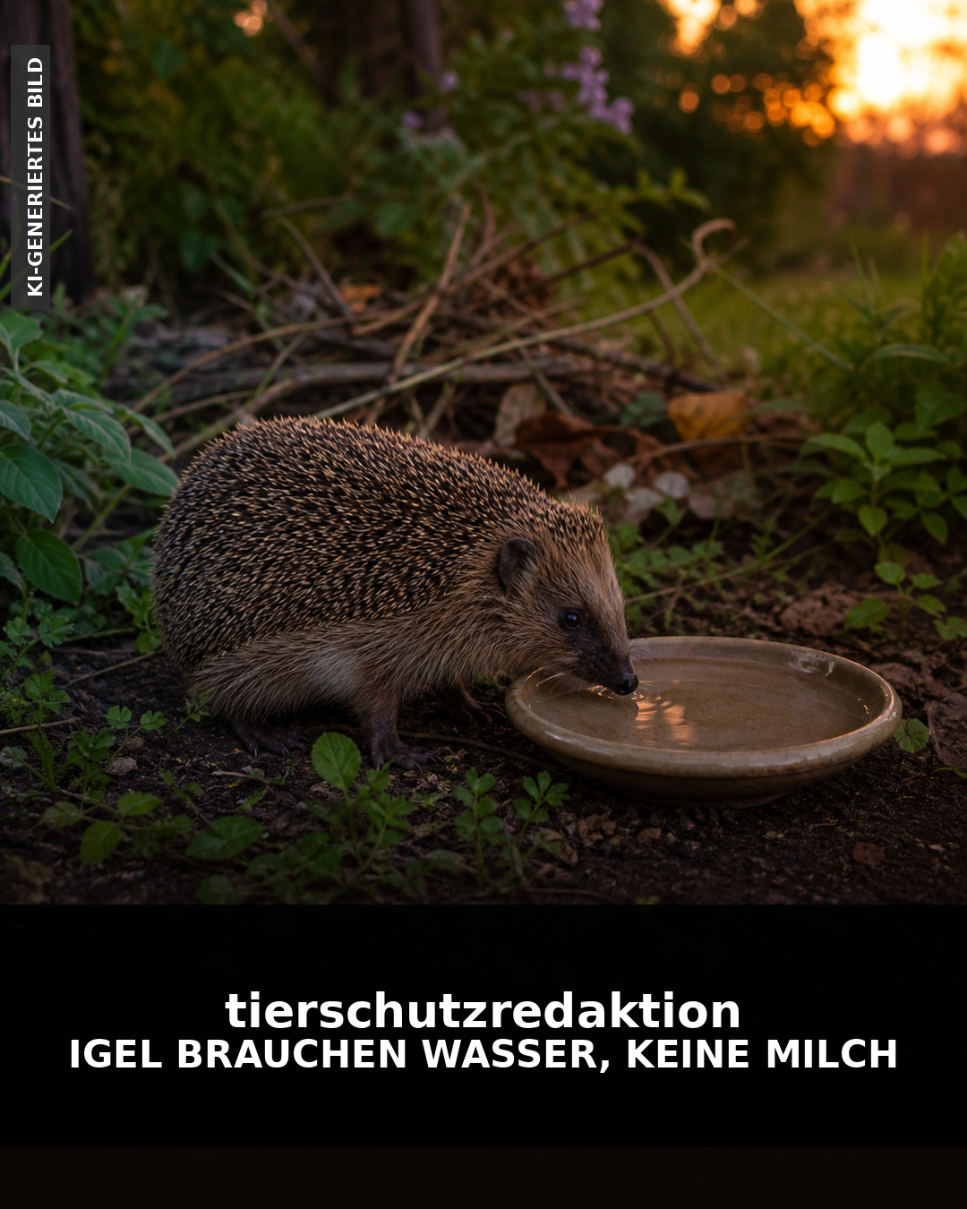 Igel brauchen Wasser, keine Milch